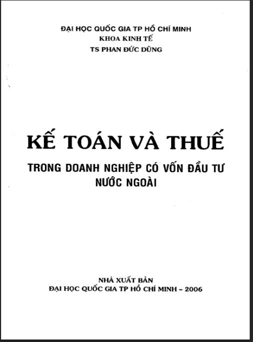 Tài liệu số Kế toán và thuế trong doanh nghiệp có vốn đầu tư nước ngoài Phần 1