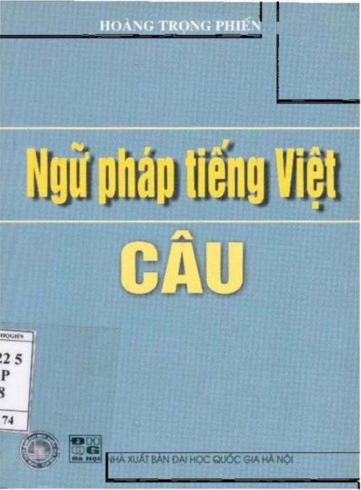 Tài liệu số Ngữ Pháp Tiếng Việt Câu