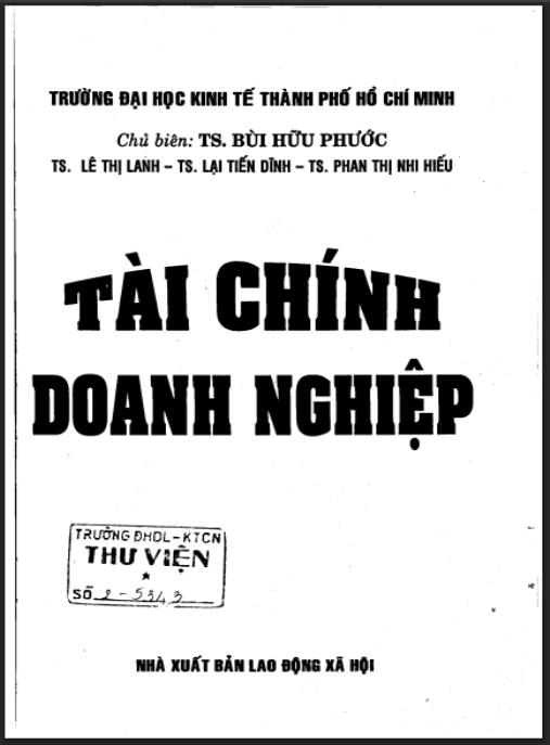 Tài liệu số Tài chính doanh nghiệp Phần 1