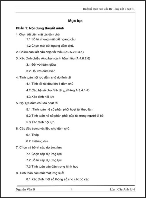 Tài liệu số Thiết Kế Môn Học Cầu Bê Tông Cốt Thép F1