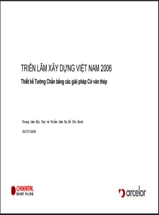 Tài liệu số Thiết Kế Tường Chắn Bằng Các Giải Pháp Cừ Ván Thép