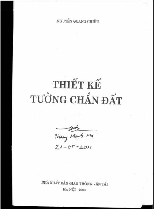 Tài liệu số Thiết Kế Tường Chắn Đất