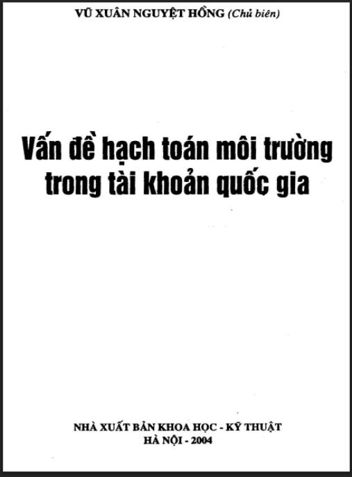 Tài liệu số Vấn đề hạch toán môi trường trong tài khoản quốc gia – Phần 2