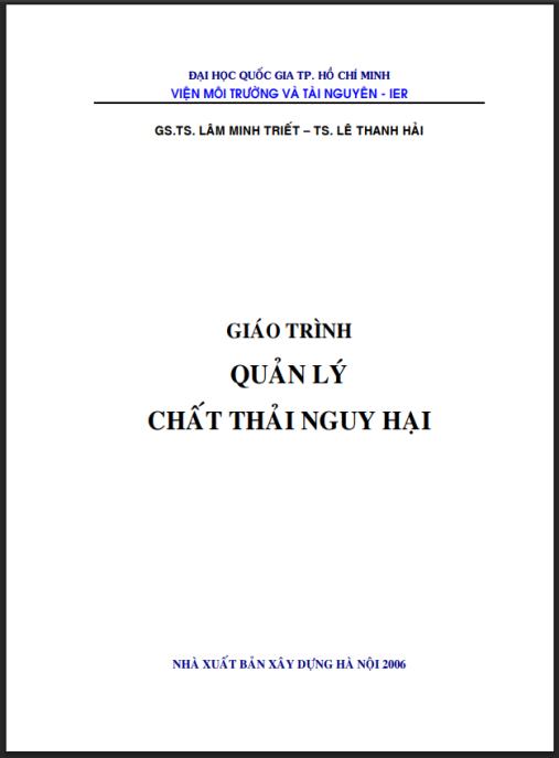 Tài liệu số giáo trình quản lý chất thải nguy hiểm