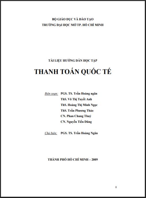 Tài liệu số hướng dẫn học tập Thanh toán quốc tế