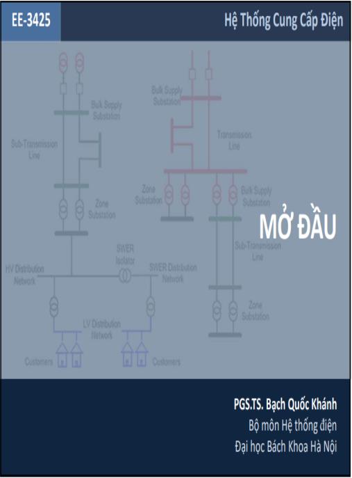 Tài liệu số Bài giảng Các hệ thống cung cấp điện