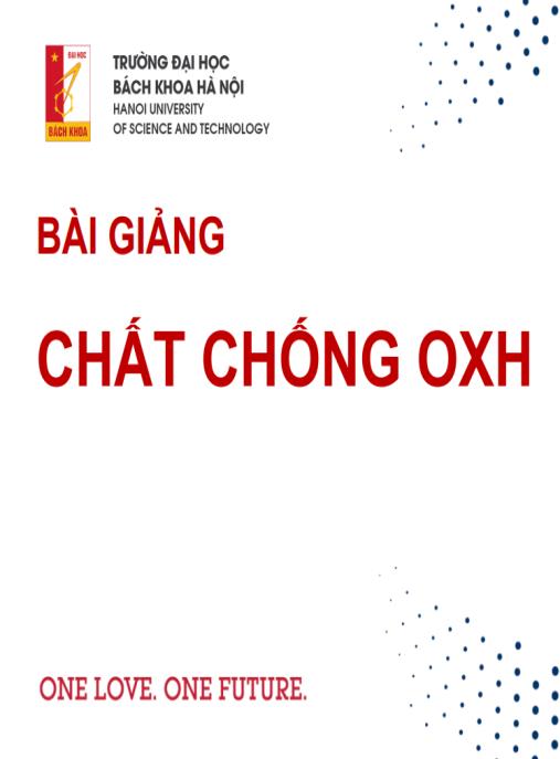 Tài liệu số Bài giảng Chất chống oxy hóa