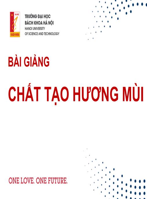 Tài liệu số Bài giảng Chất tạo hương mùi
