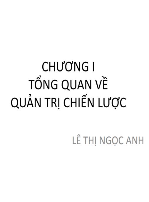Tài liệu số Bài giảng Quản trị chiến lược