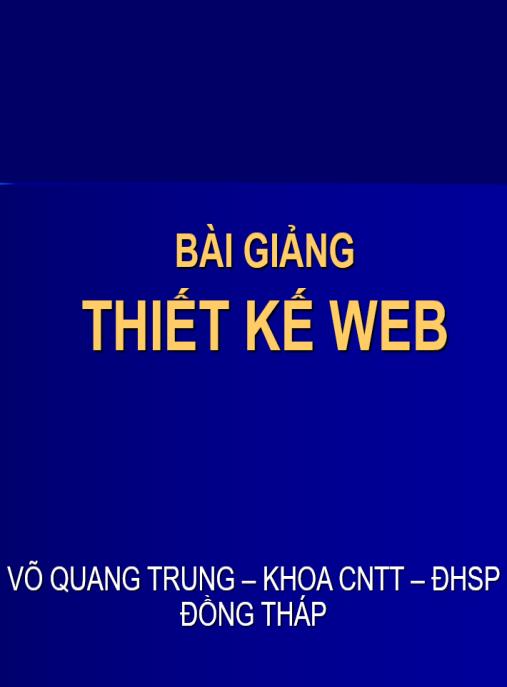 Tài liệu số Bài giảng Thiết kế web