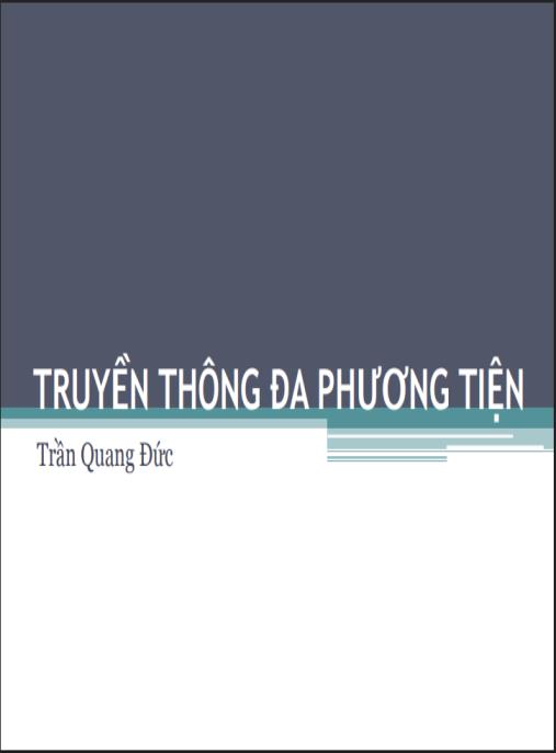 Tài liệu số Bài giảng Truyền thông đa phương tiện