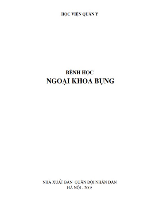 Tài liệu số Bệnh Học Ngoại Khoa Bụng