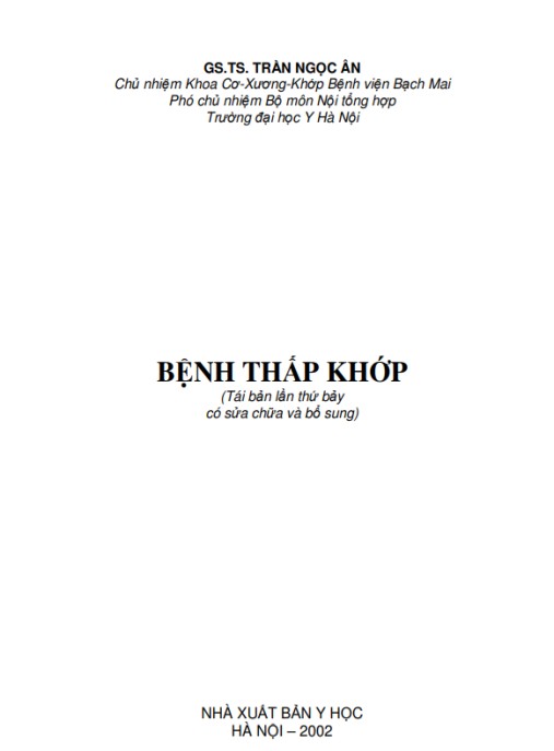 Tài liệu số Bệnh Thấp Khớp