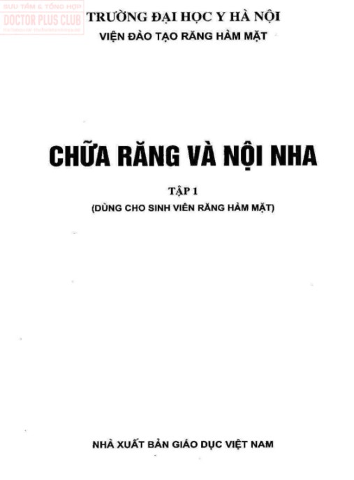 Tài liệu số Chữa Răng Và Nội Nha Tập 1