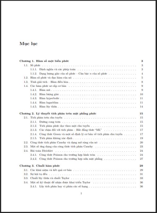 Tài liệu số Giáo trình Hàm biến phức