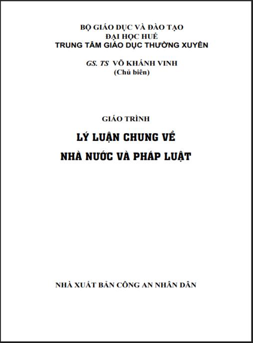 Tài liệu số Giáo trình Lý luận chung về Nhà nước và Pháp luật: Phần 1
