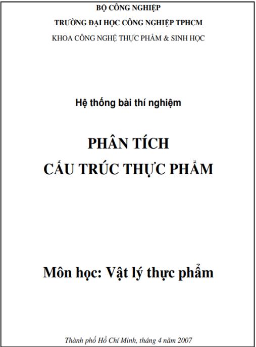 Tài liệu số Hệ thống bài thí nghiệm: Phân tích cấu trúc thực phẩm
