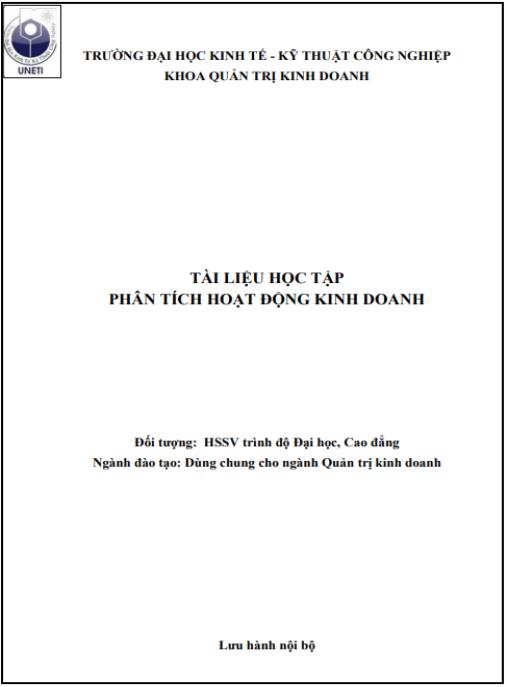 Tài liệu số Phân tích hoạt động kinh doanh