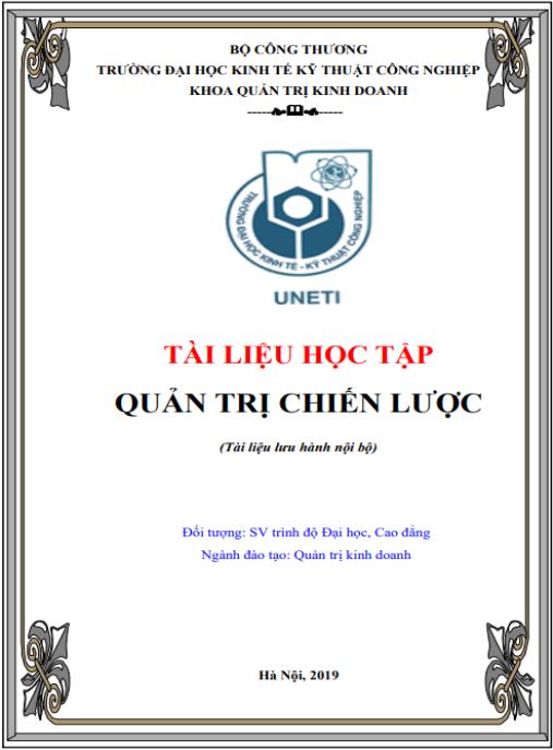 Tài liệu số Tài liệu học tập Quản trị chiến lược