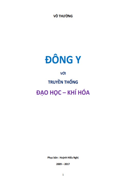 Tài liệu số Đông Y Với Truyền Thống Đạo Học Khí Hóa