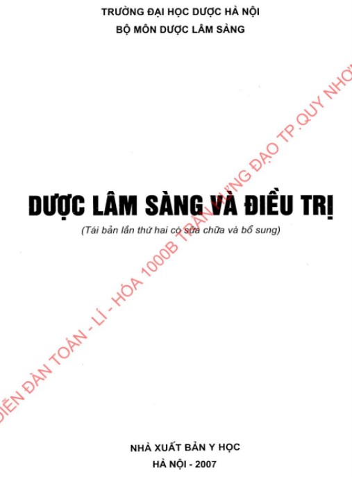 Tài liệu số Dược Lâm Sàng Và Điều Trị
