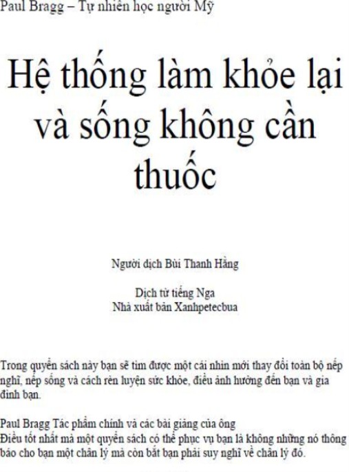 Tài liệu số Hệ Thống Làm Khỏe Lại Và Sống Không Cần Thuốc
