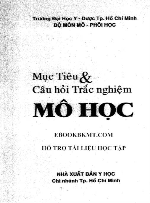 Tài liệu số Mục Tiêu Và Câu Hỏi Trắc Nghiệm Phôi Mô Học